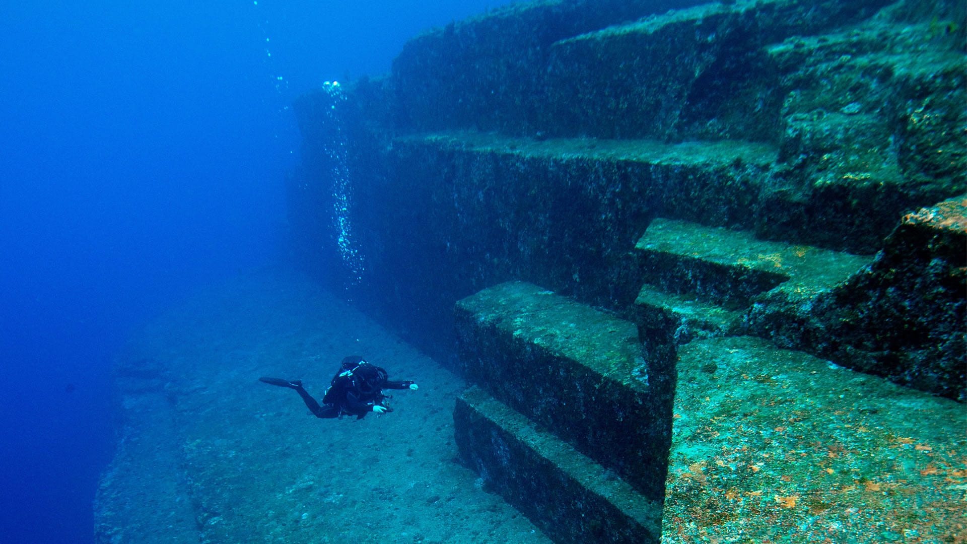 The Yonaguni Monument off the coast of Japan